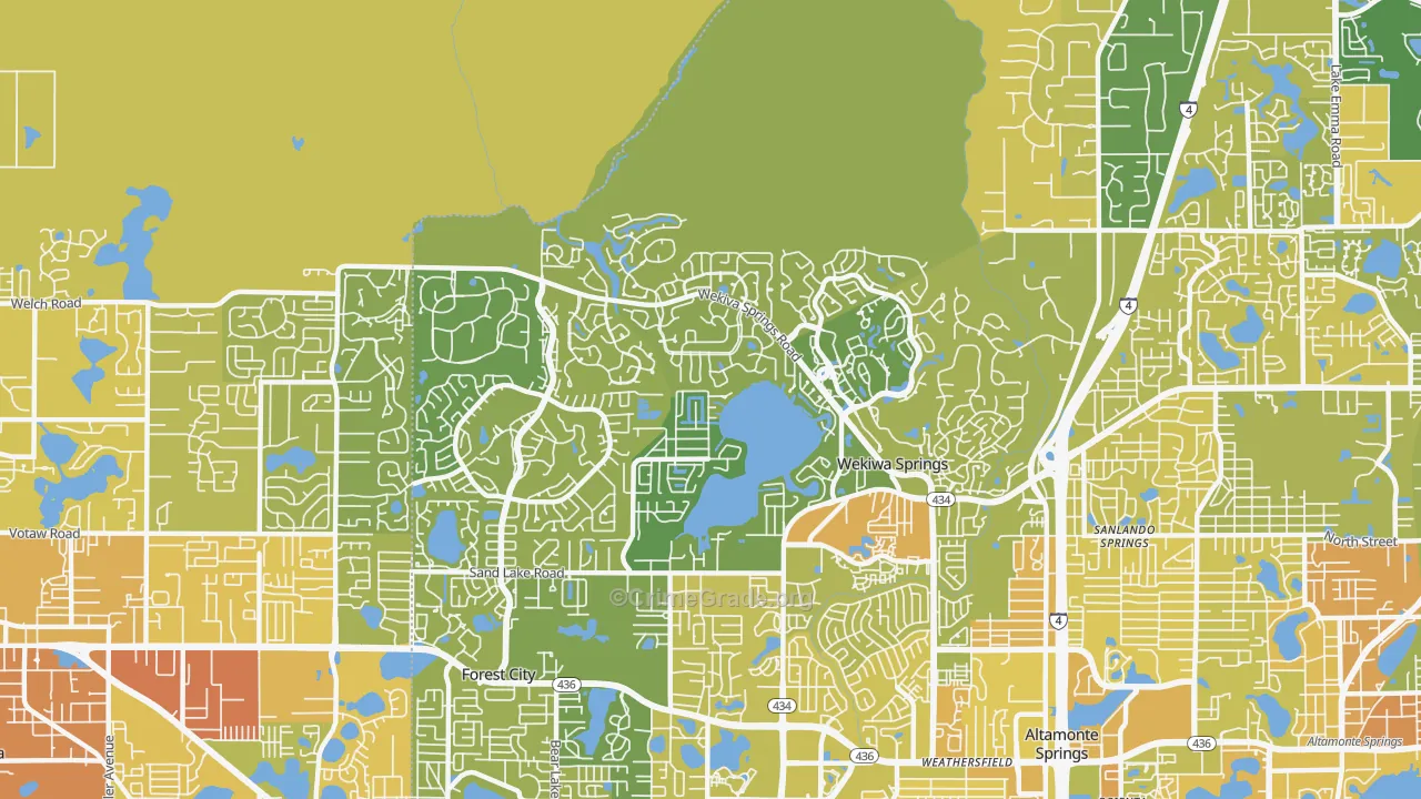 Wekiwa Springs, FL Map of Murder Rates