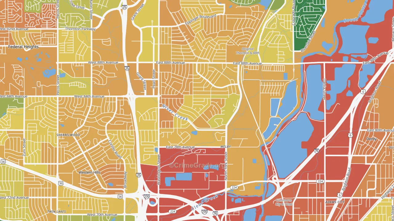 Welby, CO Map of Murder Rates