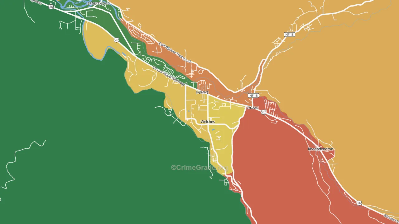 Welches, OR Map of Murder Rates