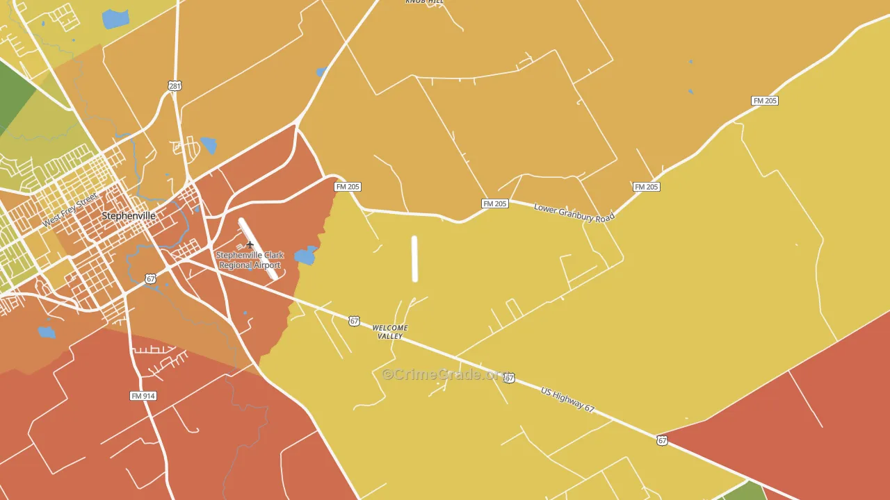 Welcome Valley, TX Map of Murder Rates