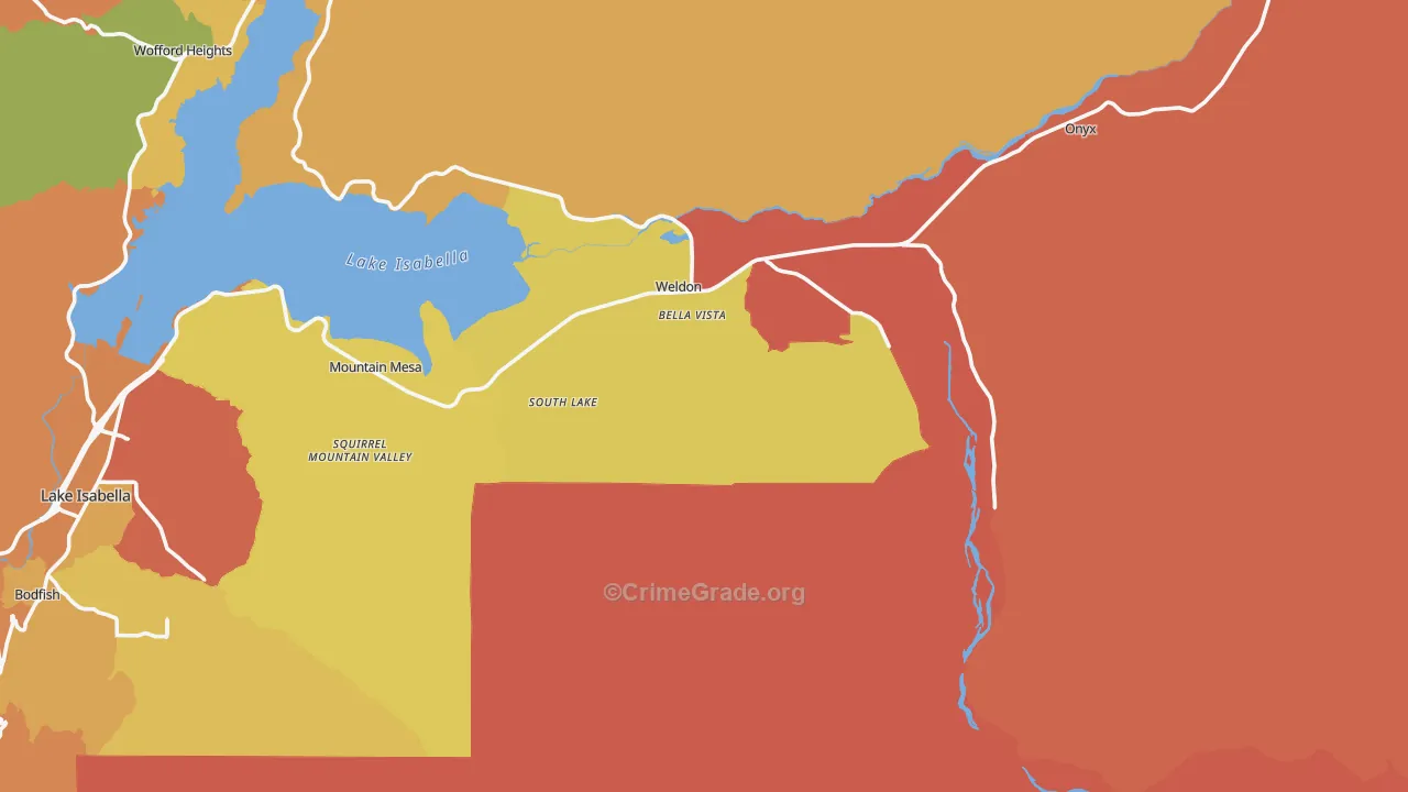 Weldon, CA Map of Murder Rates