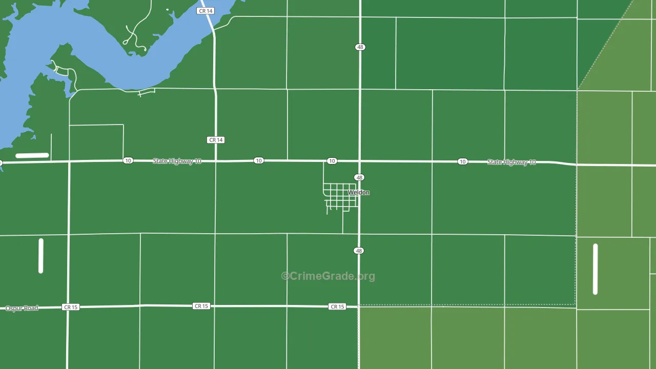 Weldon, IL Map of Murder Rates