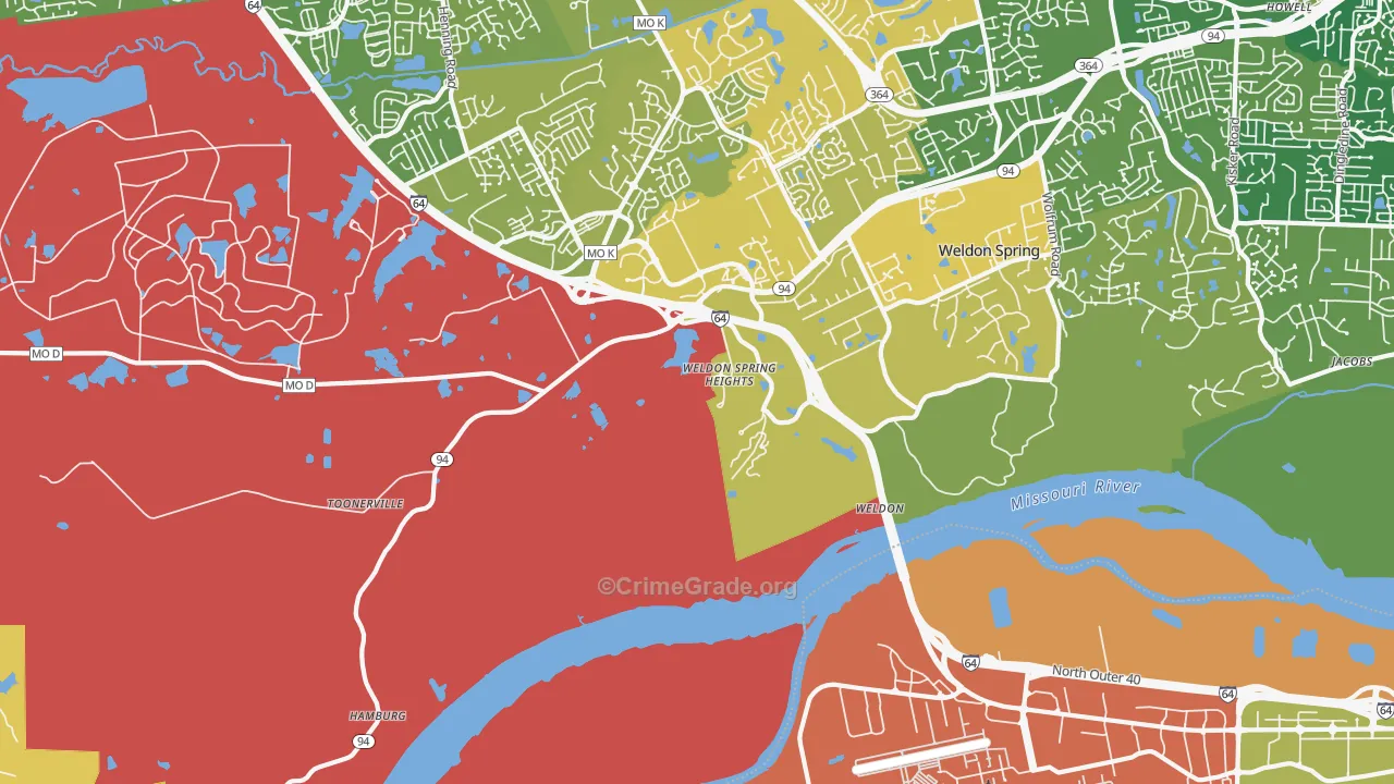Weldon Spring Heights, MO Map of Murder Rates
