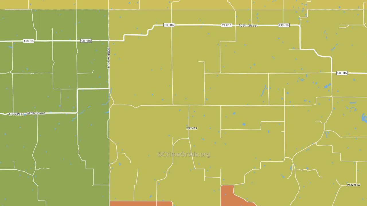 Weller, IA Map of Murder Rates