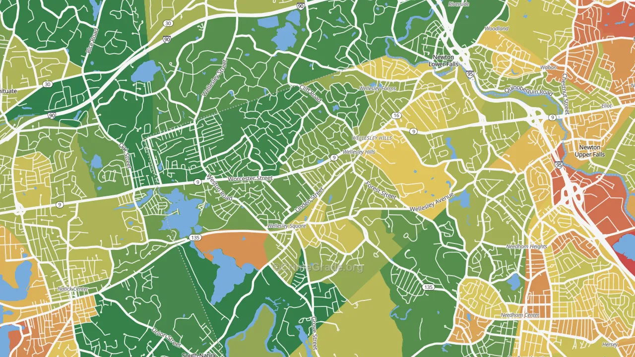 Wellesley, MA Map of Murder Rates