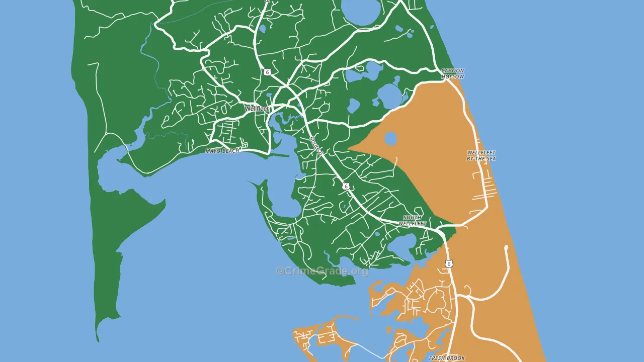 Wellfleet, MA Map of Murder Rates