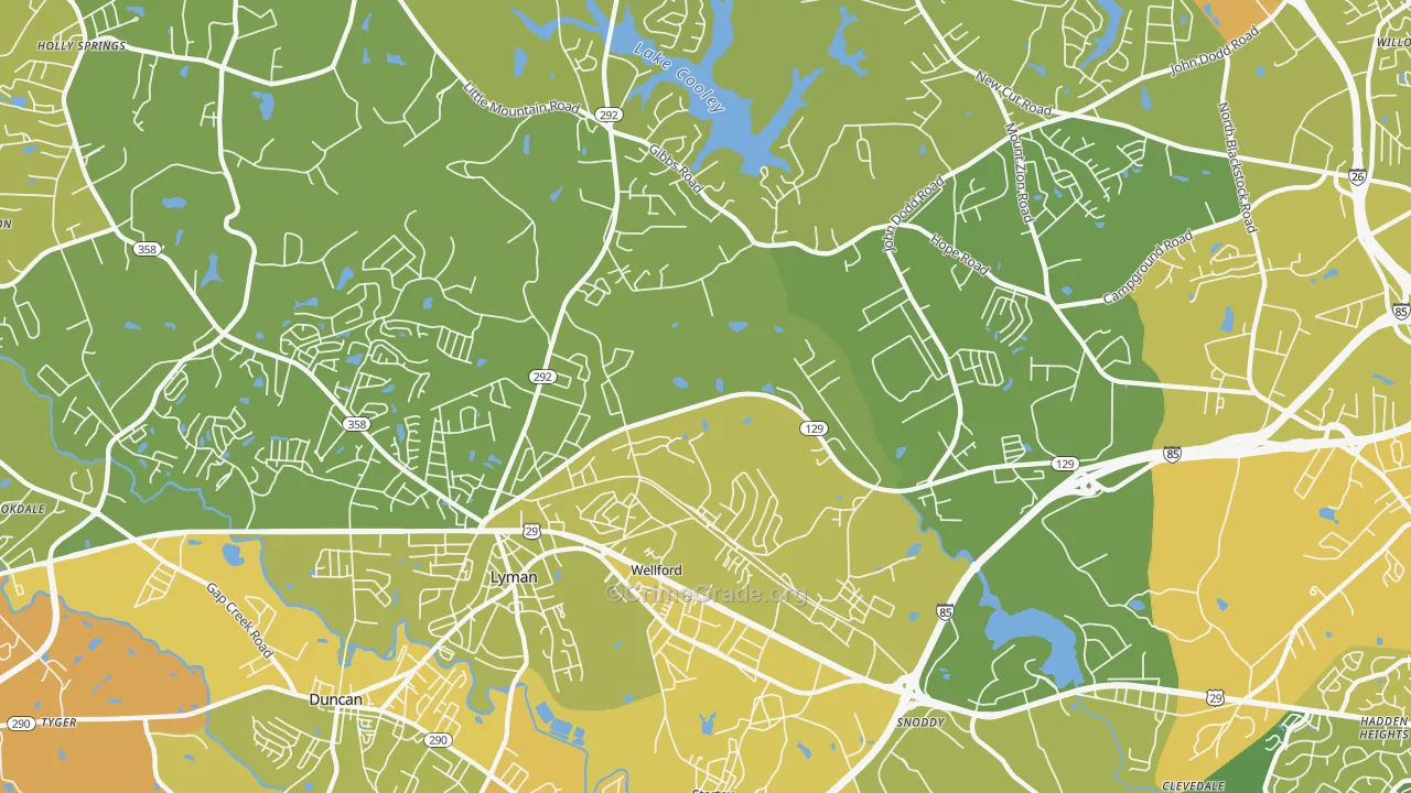 Wellford, SC Map of Murder Rates