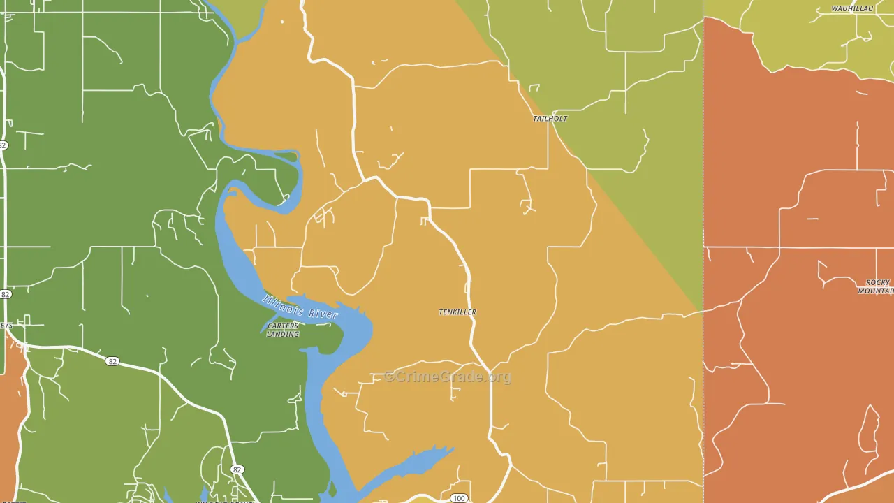 Welling, OK Map of Murder Rates
