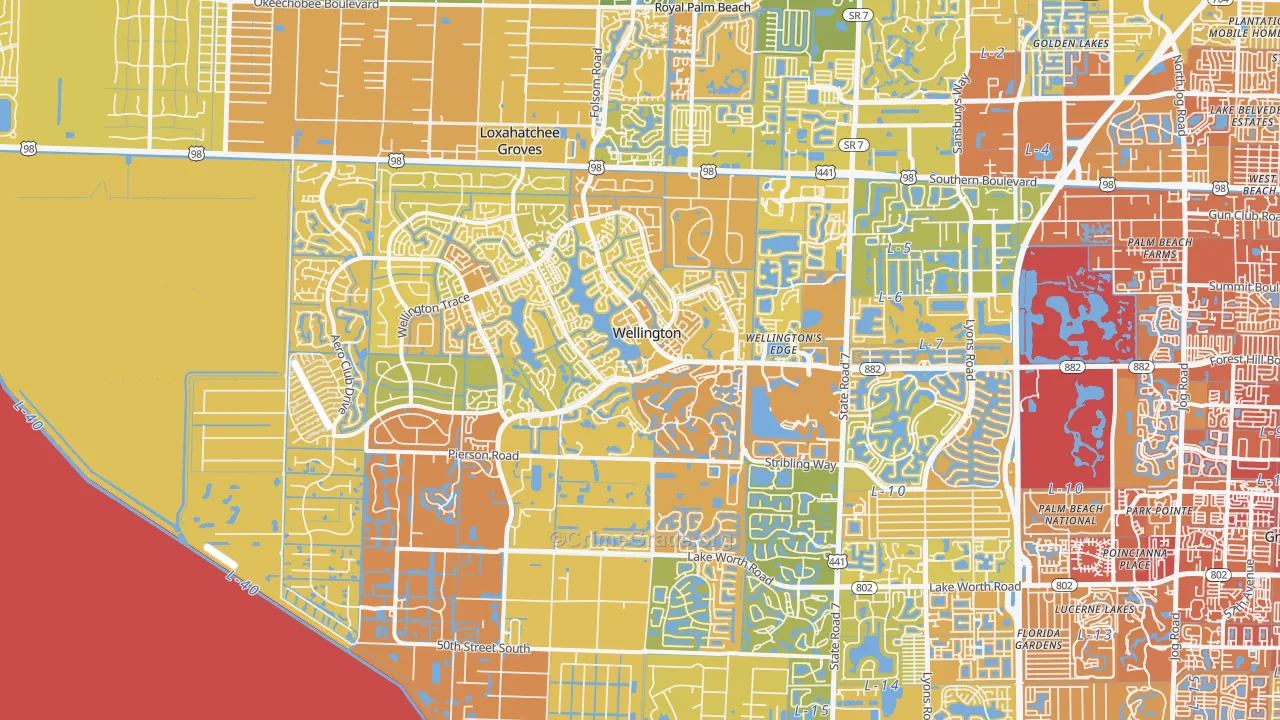Wellington, FL Map of Murder Rates