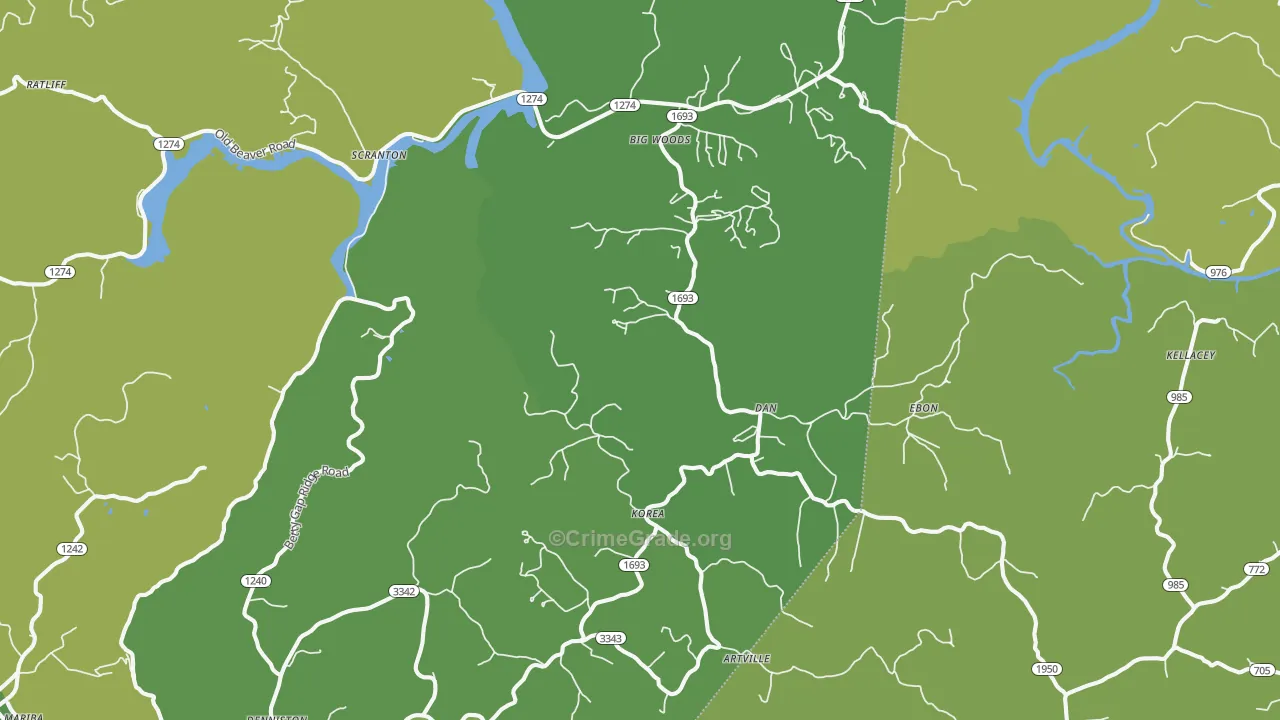 Wellington, KY Map of Murder Rates