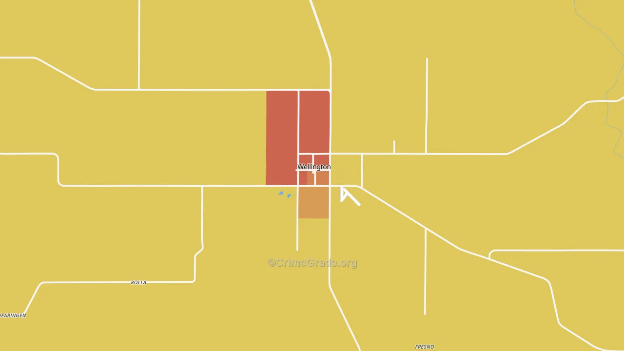 Wellington, TX Map of Murder Rates