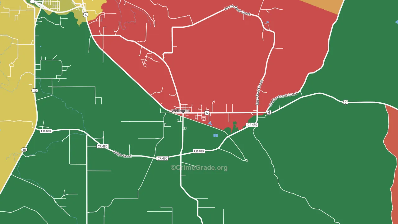 Wellington, UT Map of Murder Rates
