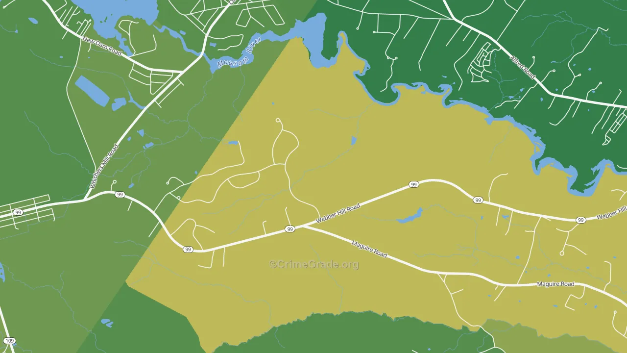 Wells Branch, ME Map of Murder Rates
