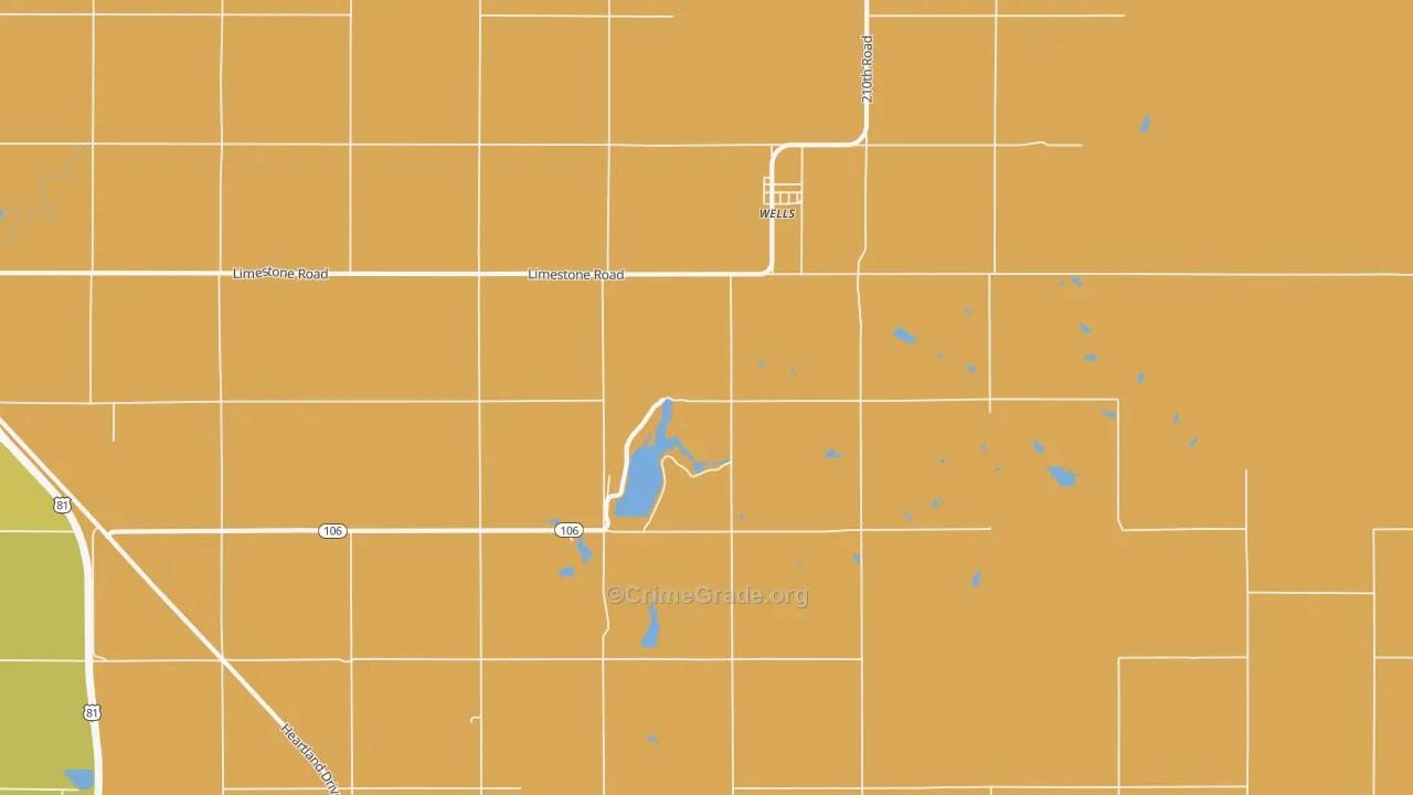 Wells, KS Map of Murder Rates