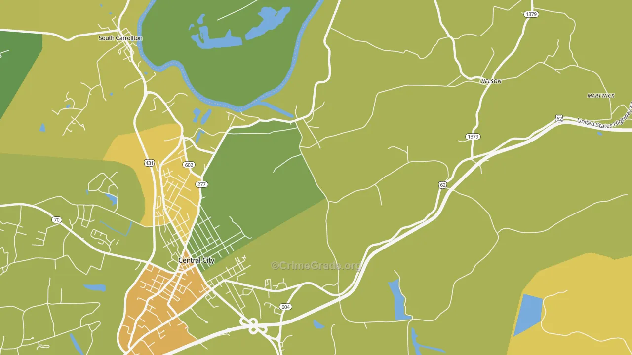Wells, KY Map of Murder Rates