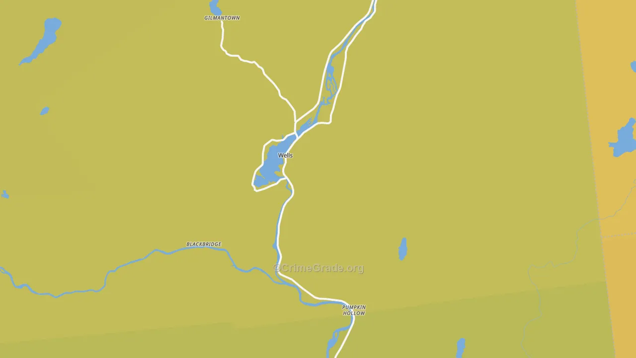 Wells, NY Map of Murder Rates