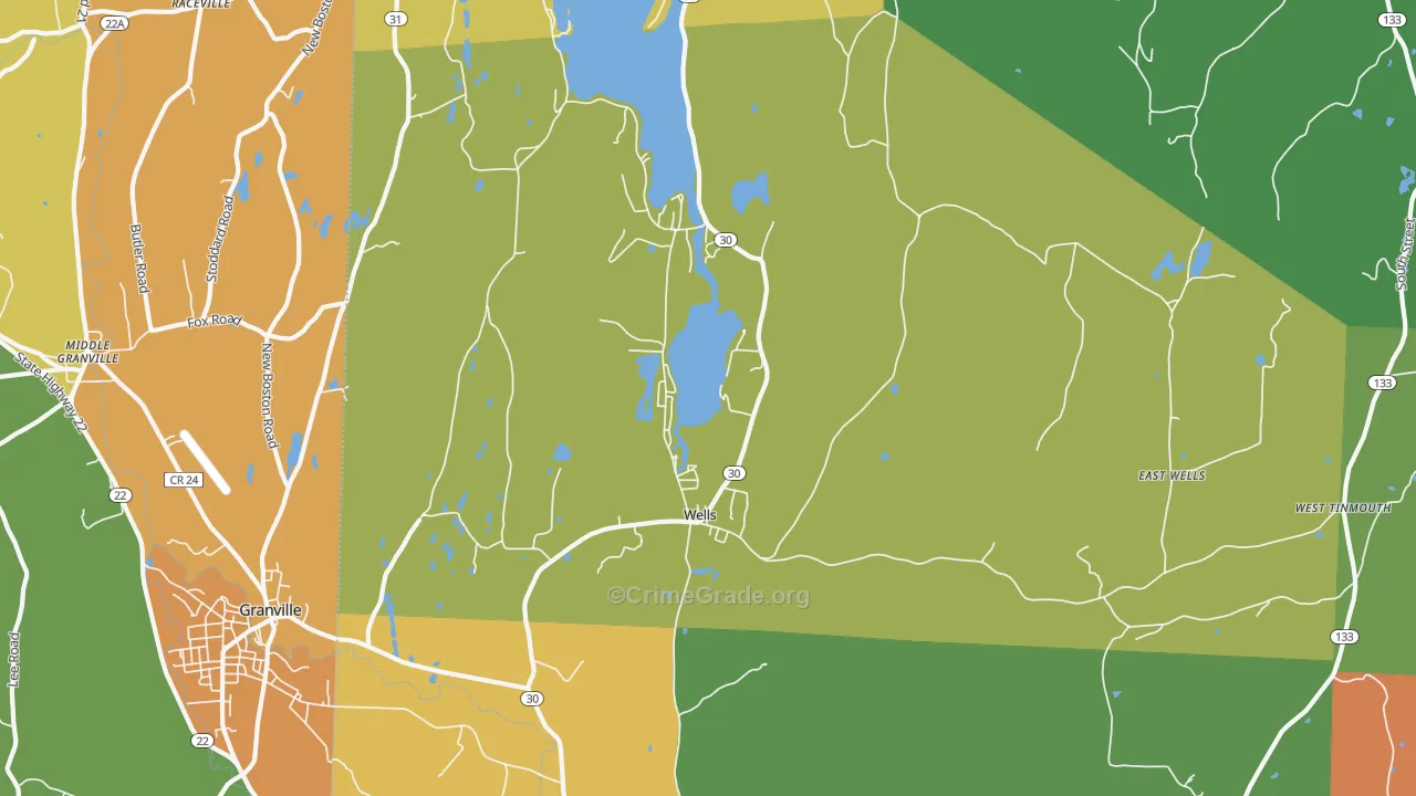 Wells, VT Map of Murder Rates