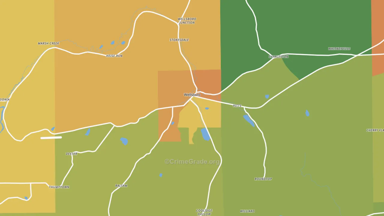 Wellsboro, PA Map of Murder Rates