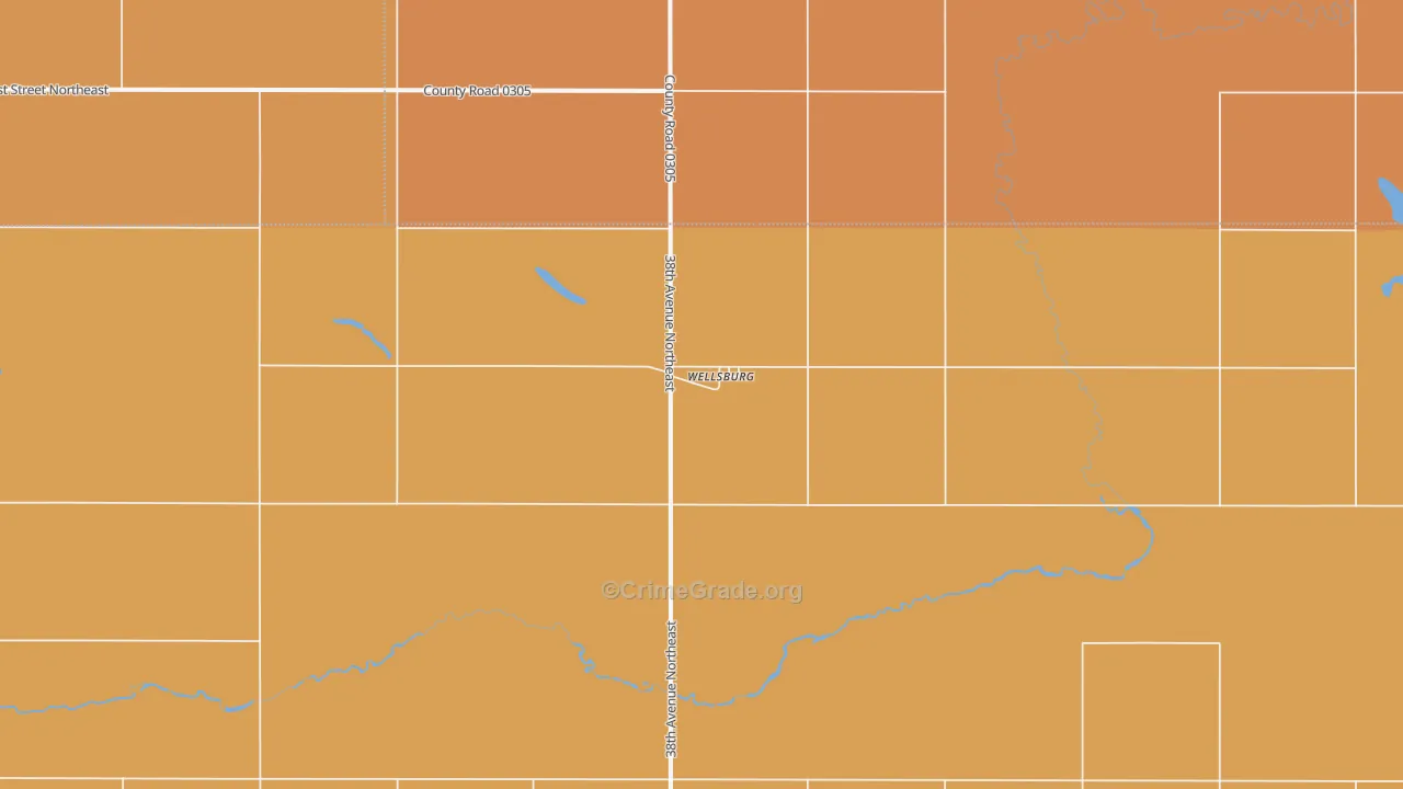 Wellsburg, ND Map of Murder Rates