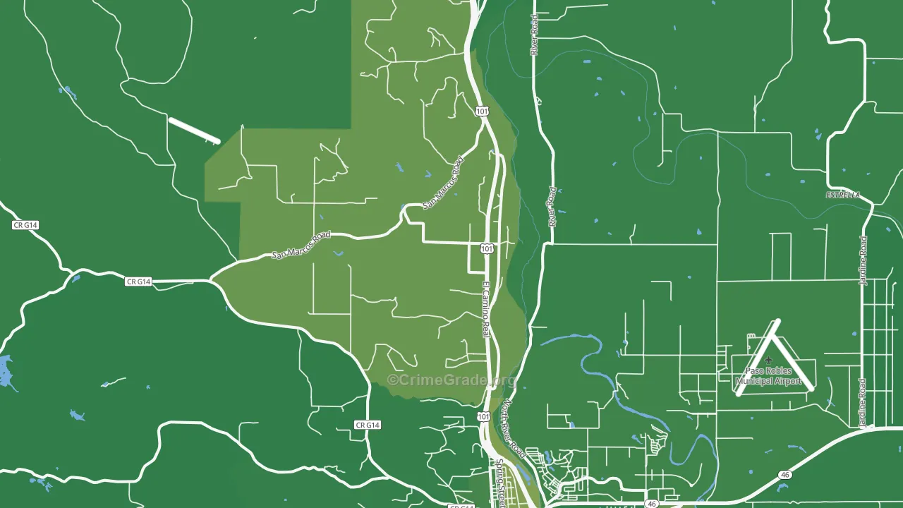 Wellsona, CA Map of Murder Rates