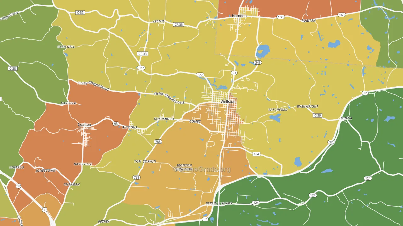 Wellston, OH Map of Murder Rates