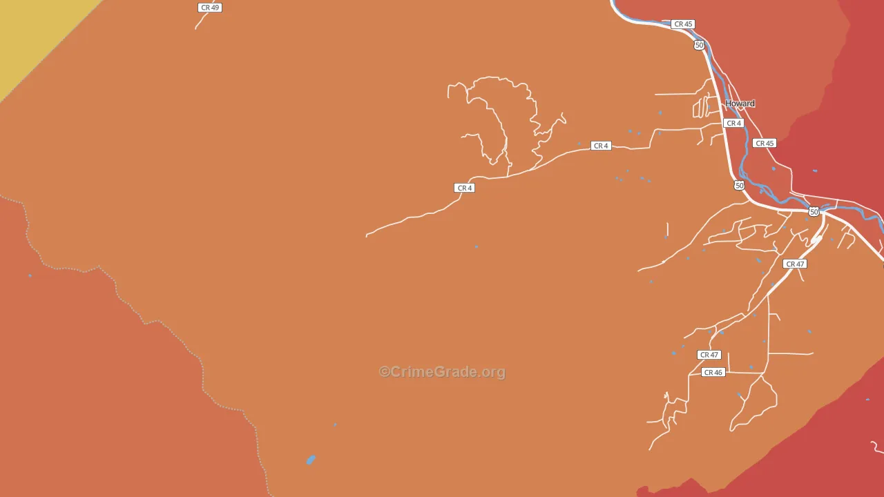 Wellsville, CO Map of Murder Rates