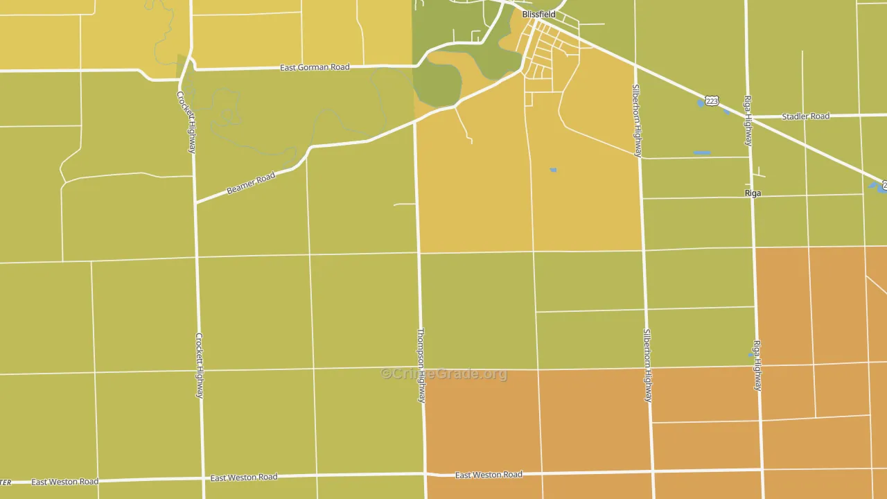 Wellsville, MI Map of Murder Rates