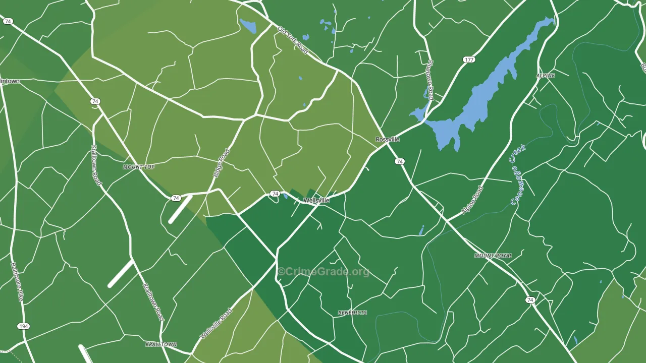 Wellsville, PA Map of Murder Rates
