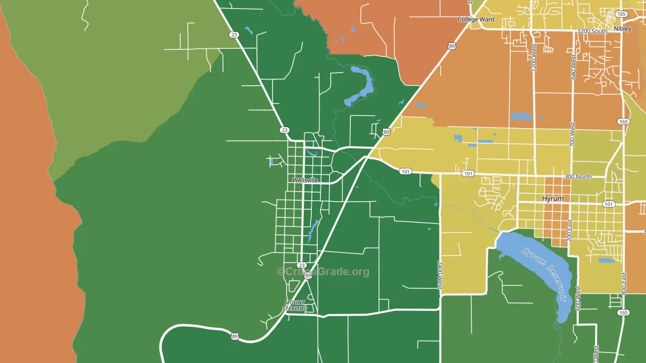 Wellsville, UT Map of Murder Rates