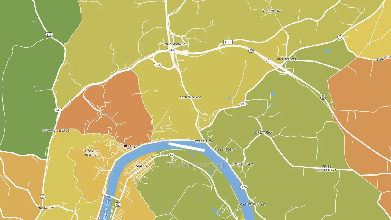 Welshtown, OH Map of Murder Rates