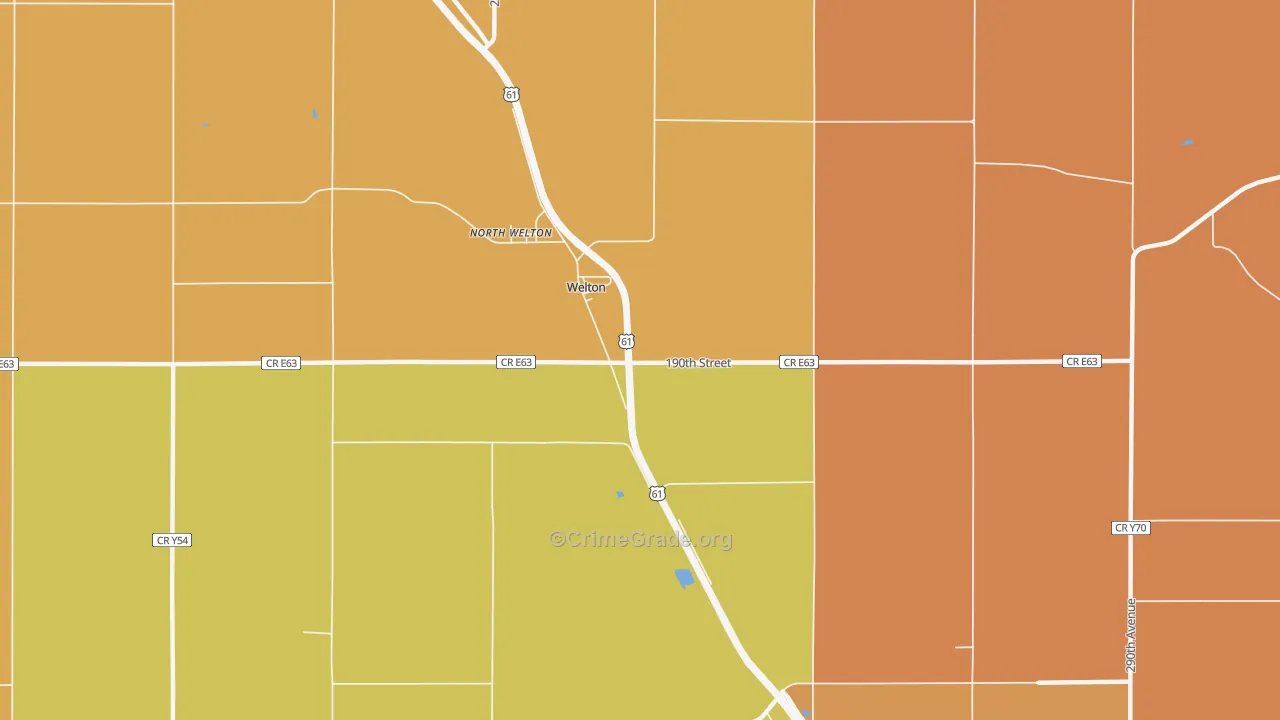 Welton, IA Map of Murder Rates