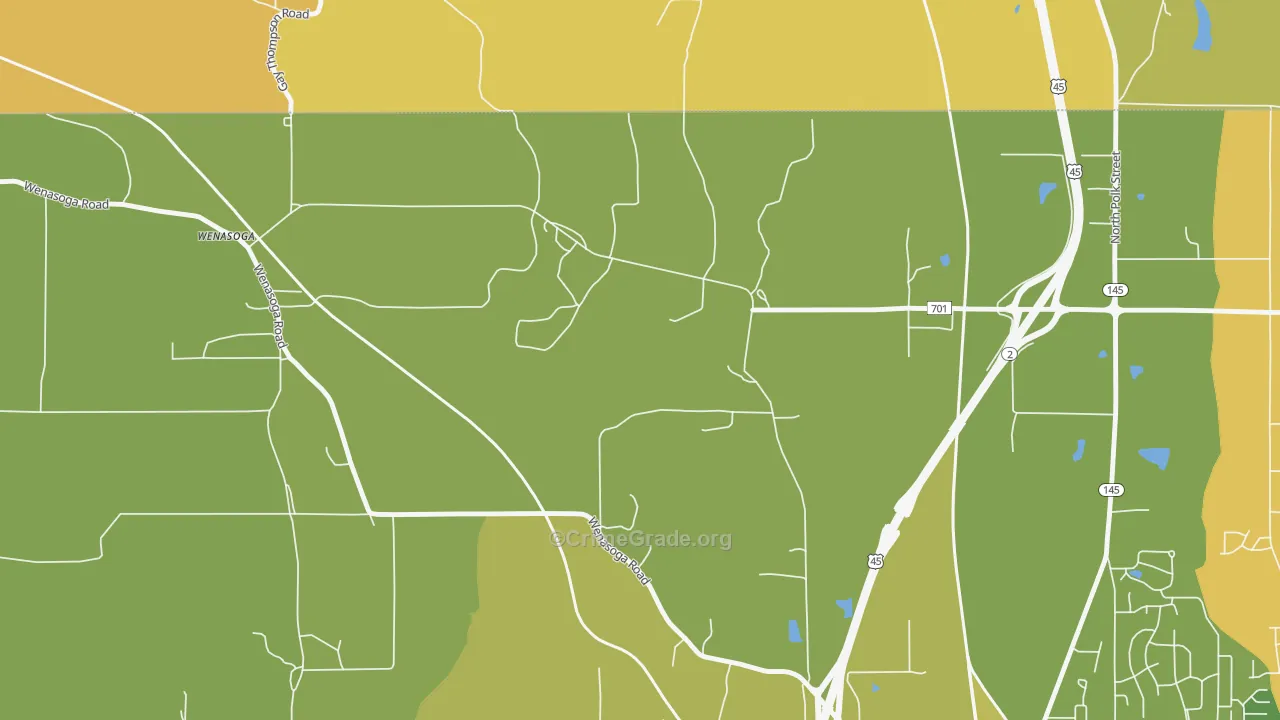 Wenasoga, MS Map of Murder Rates