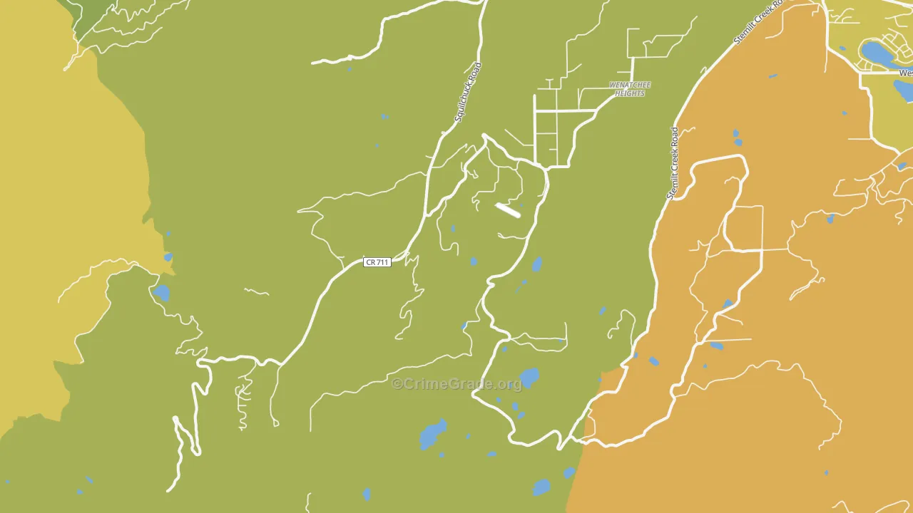 Wenatchee Heights, WA Map of Murder Rates