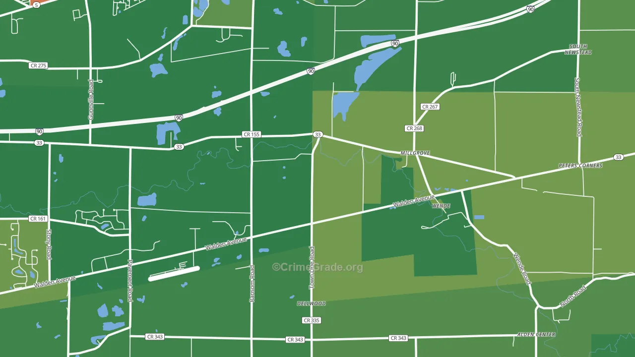 Wende, NY Map of Murder Rates