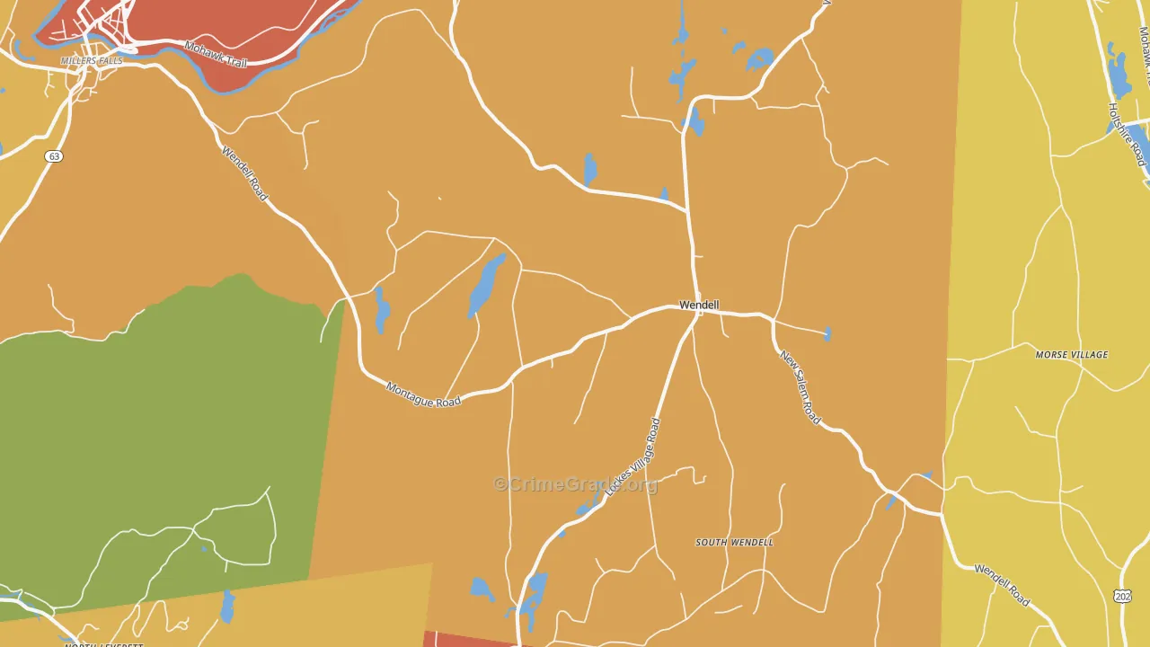 Wendell, MA Map of Murder Rates