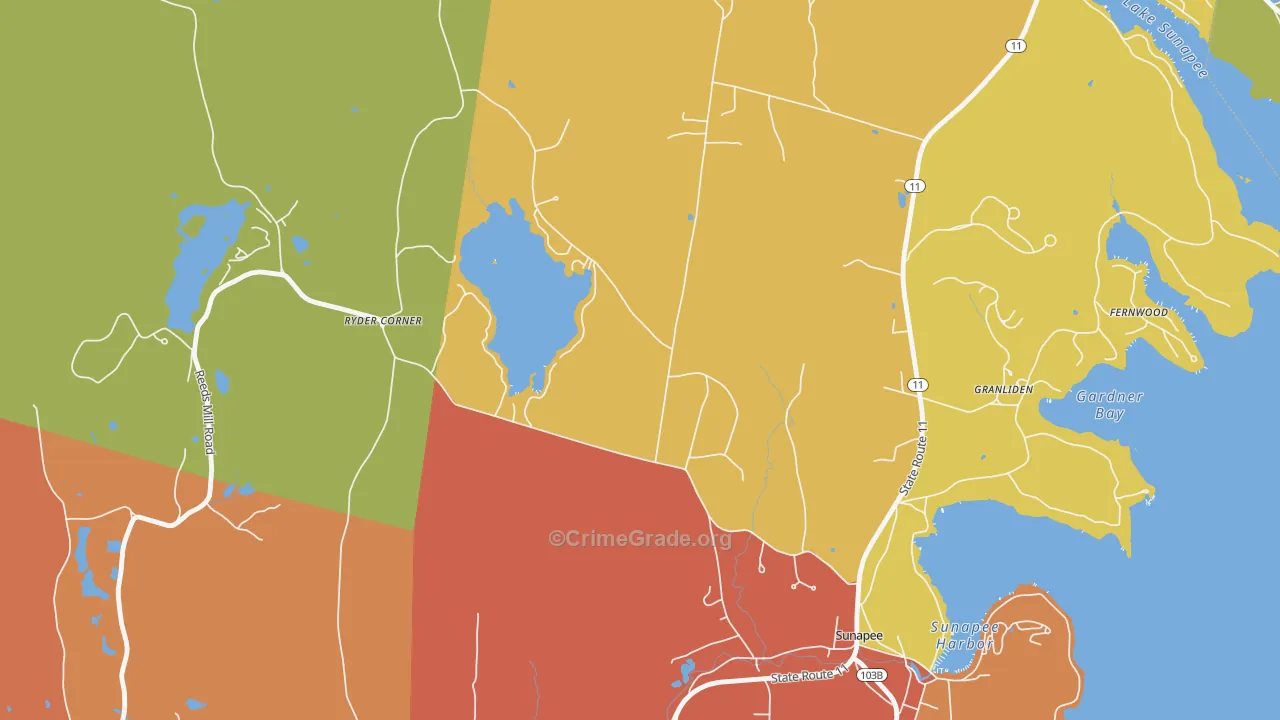 Wendell, NH Map of Murder Rates