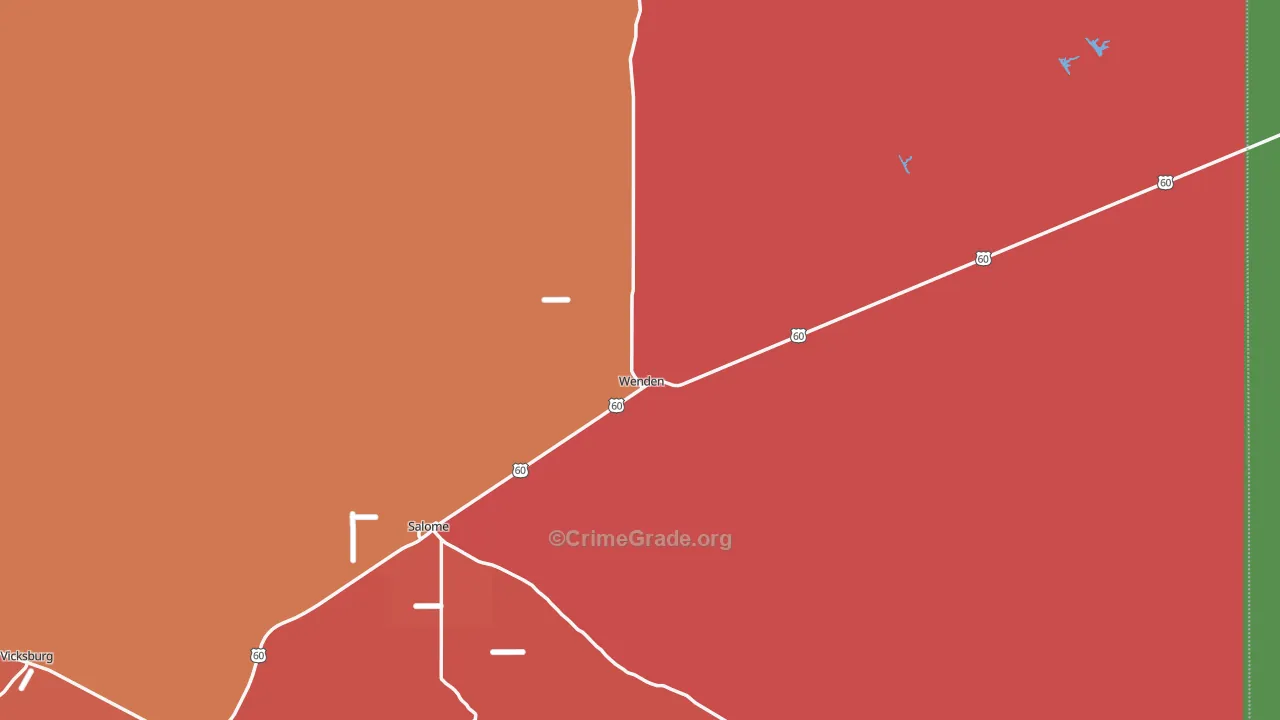 Wenden, AZ Map of Murder Rates