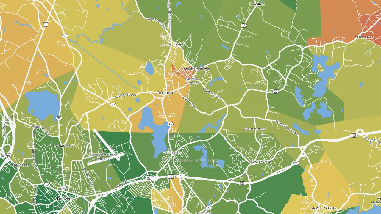 Wenham, MA Map of Murder Rates