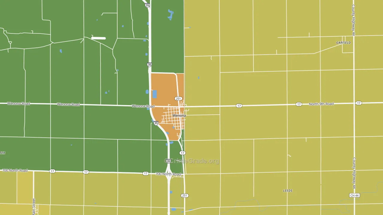 Wenona, IL Map of Murder Rates