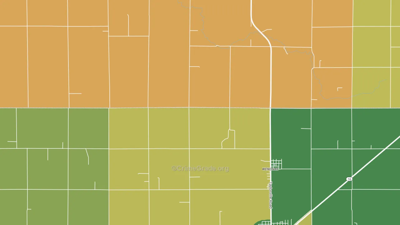 Wenonah, IL Map of Murder Rates