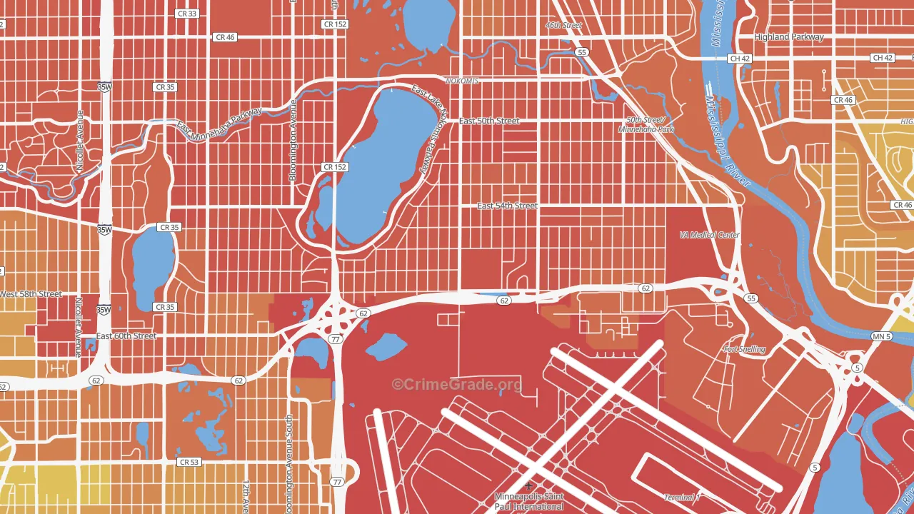 Wenonah, Minneapolis, MN Map of Murder Rates