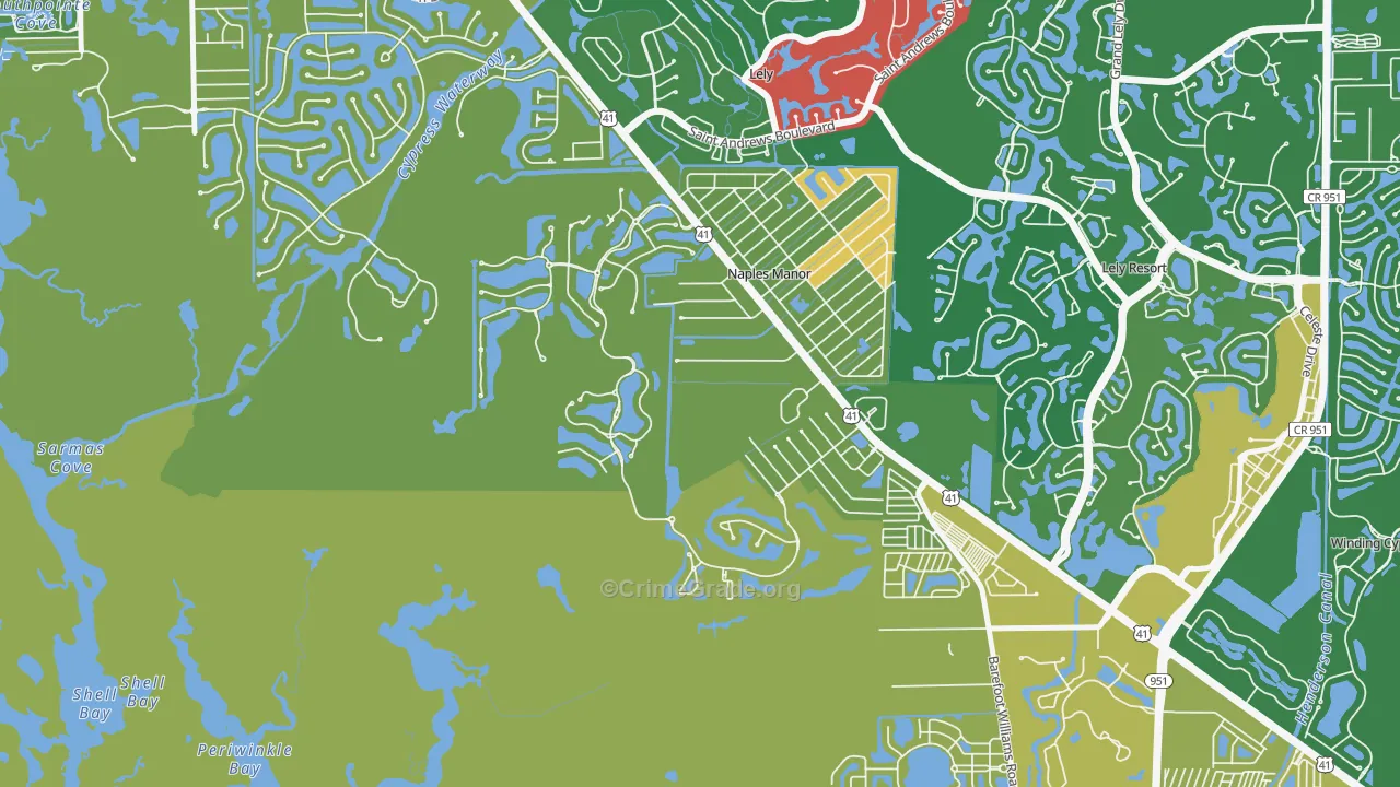 Wentworth Estates, Naples, FL Map of Murder Rates