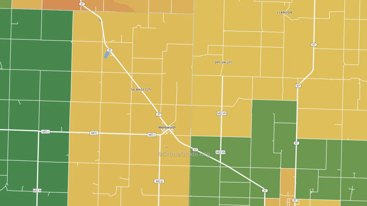 Wentworth, MO Map of Murder Rates