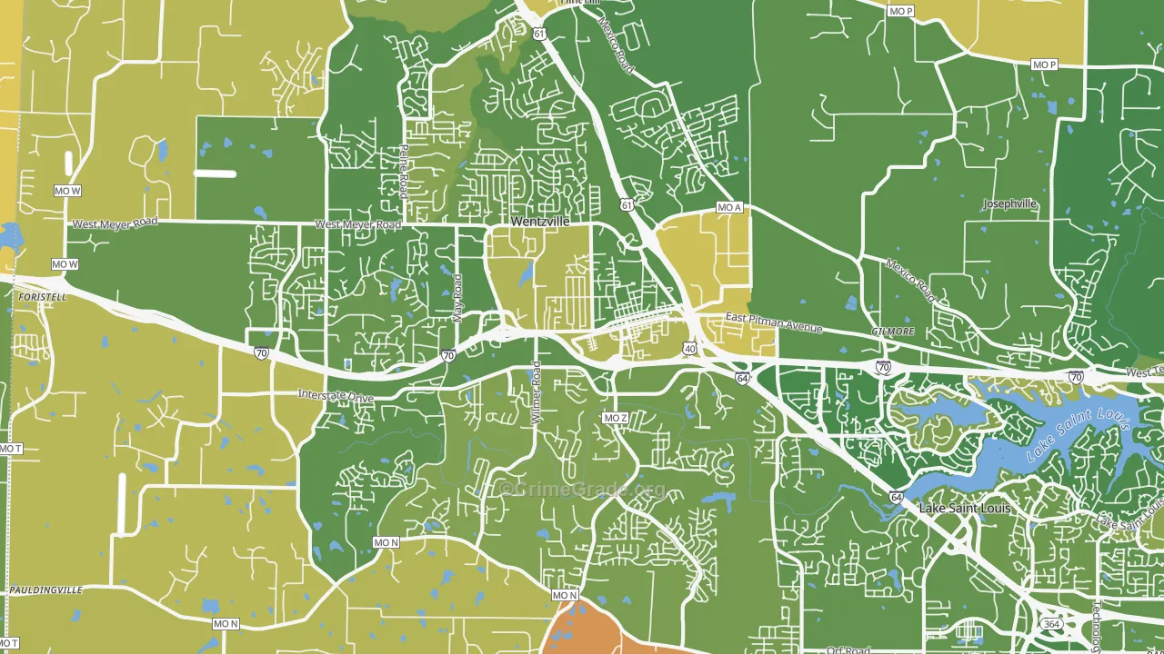Wentzville, MO Map of Murder Rates