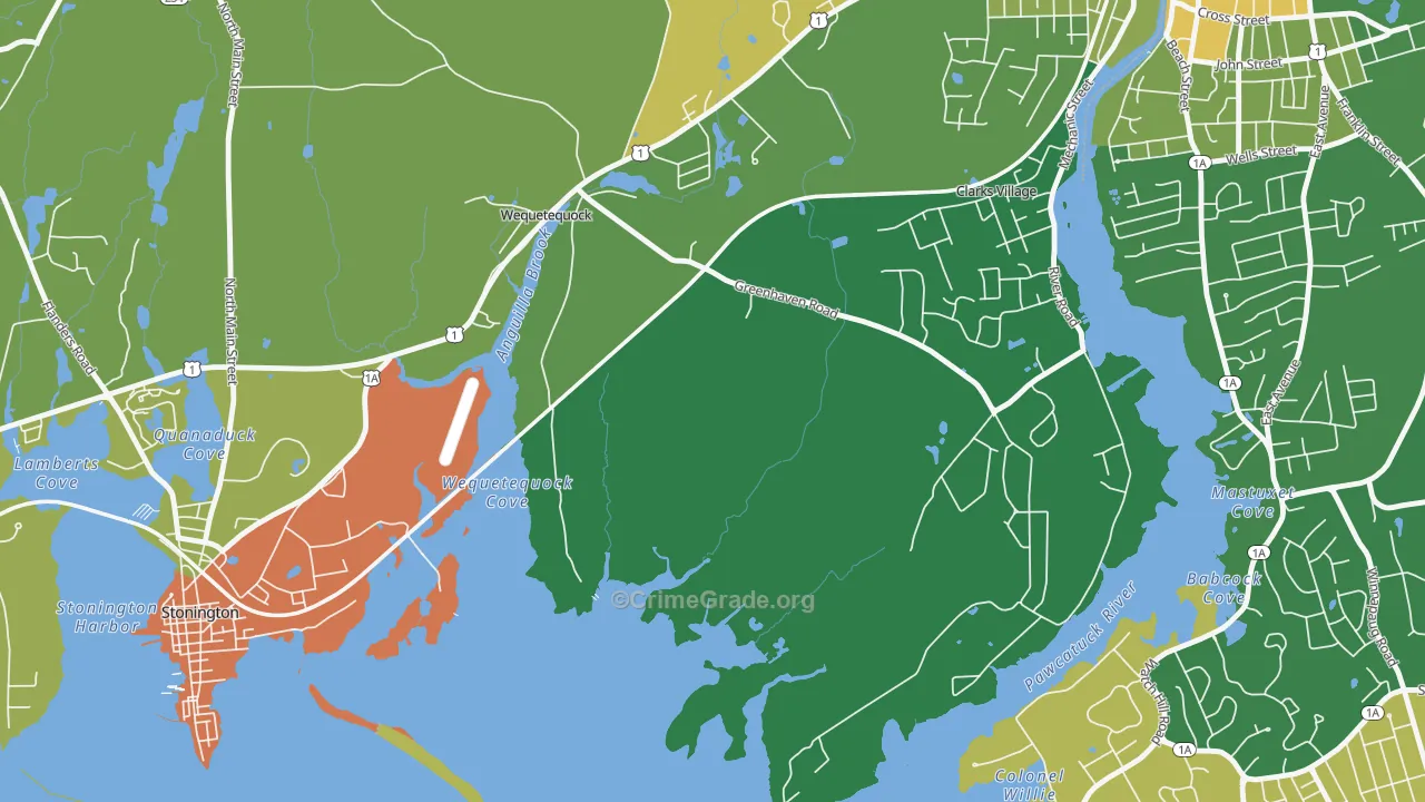 Wequetequock, CT Map of Murder Rates