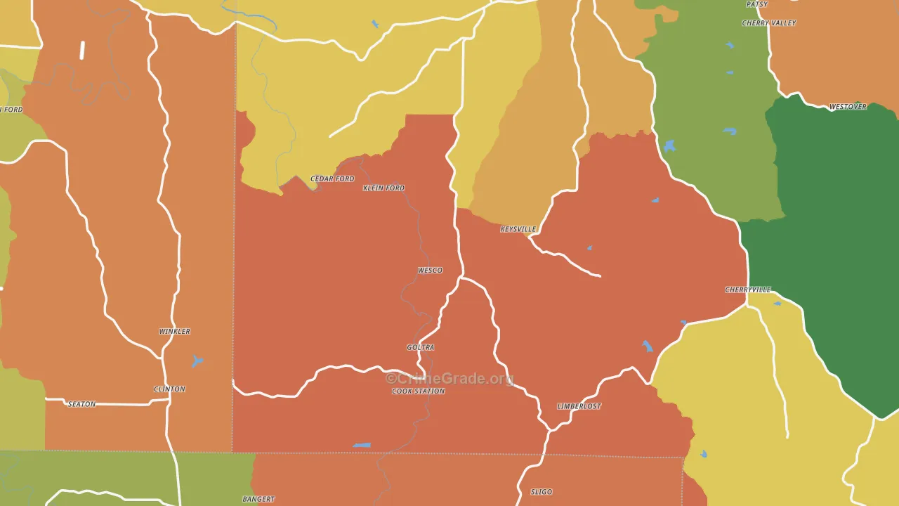 Wesco, MO Map of Murder Rates