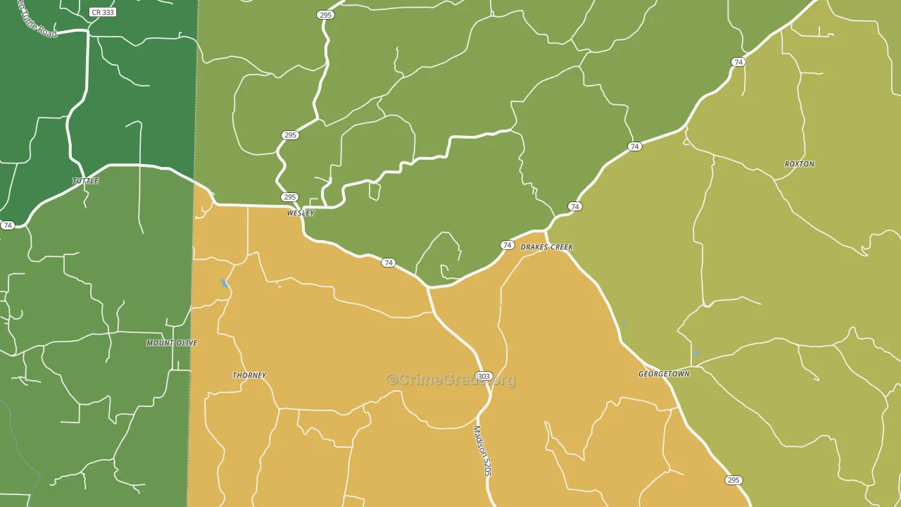 Wesley, AR Map of Murder Rates