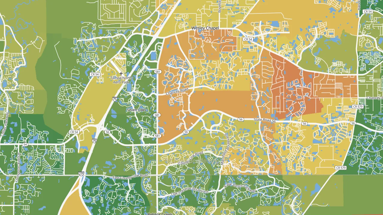 Wesley Chapel, FL Map of Murder Rates