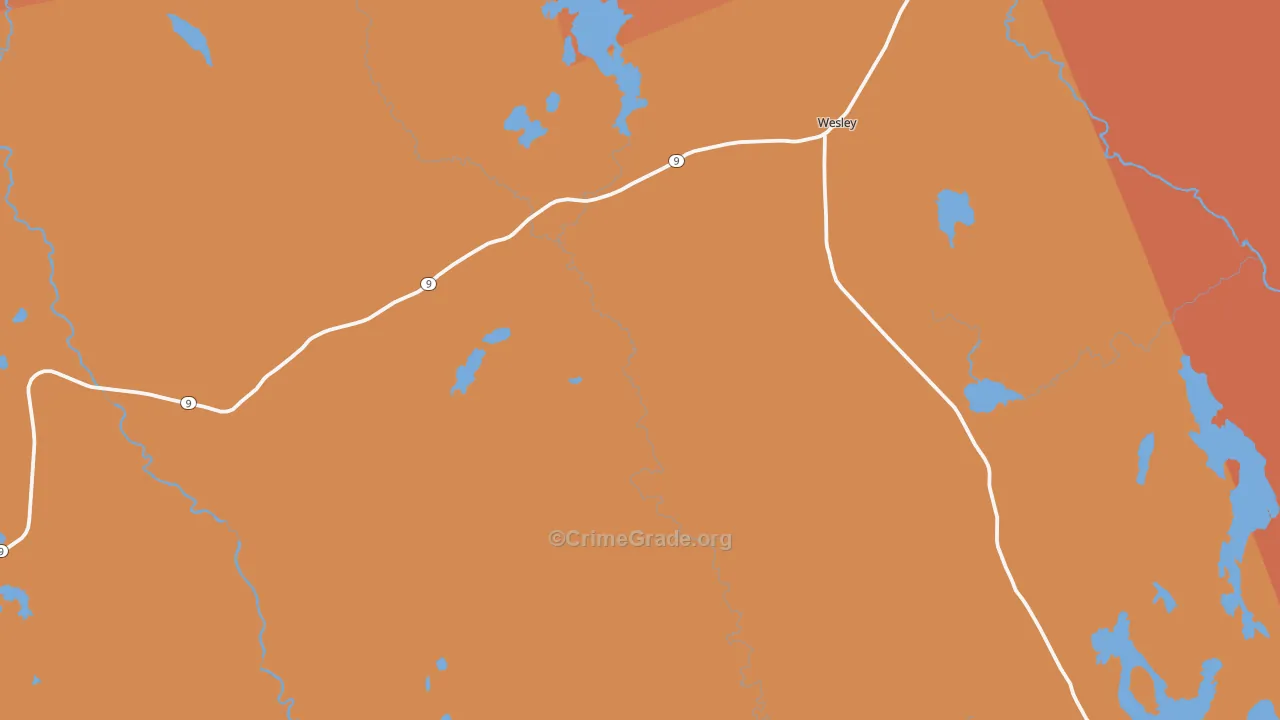 Wesley, ME Map of Murder Rates