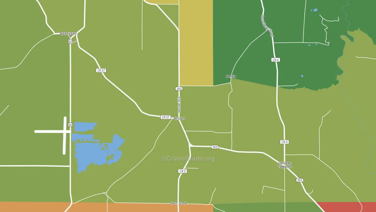 Wesley, NY Map of Murder Rates